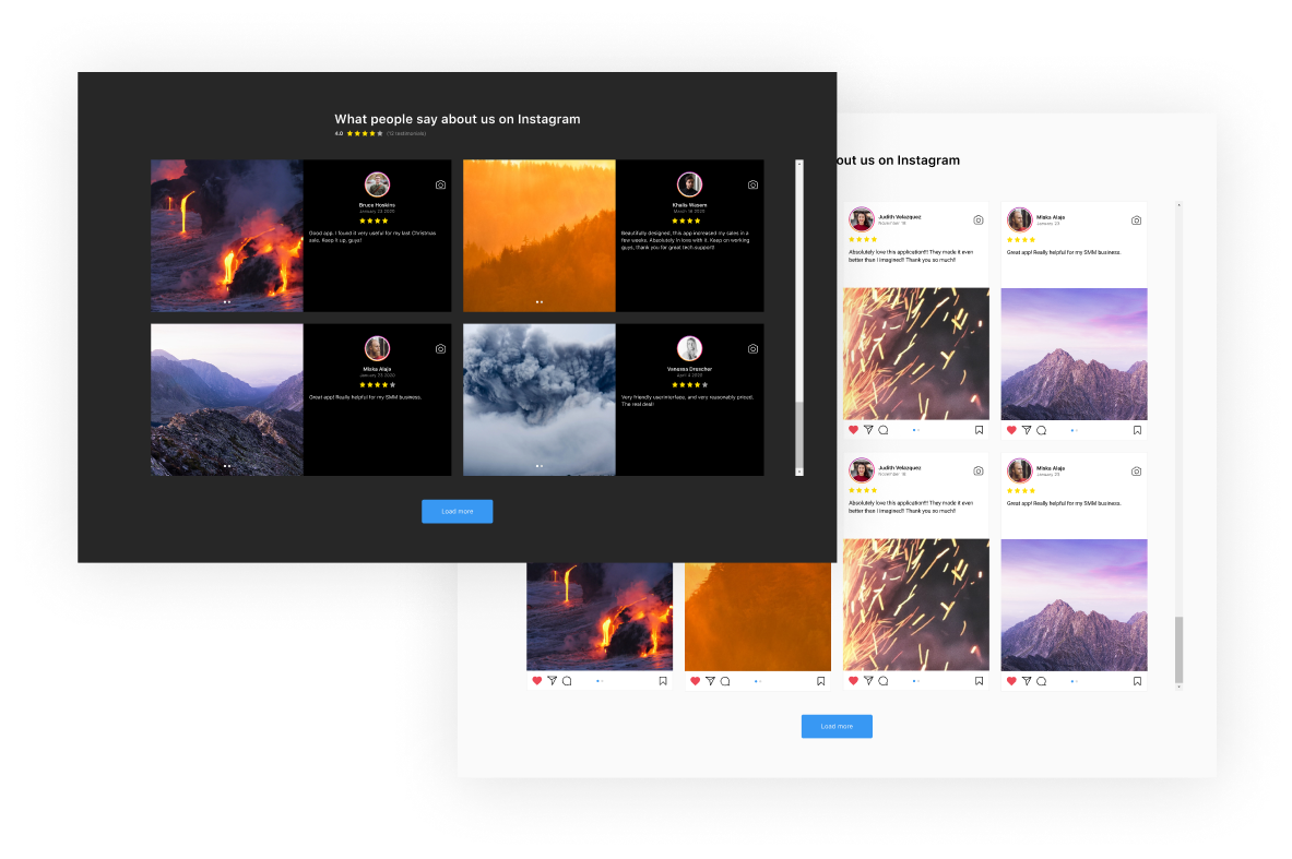 Hoversignal — Instagram Testimonials, designed with interface flexibility